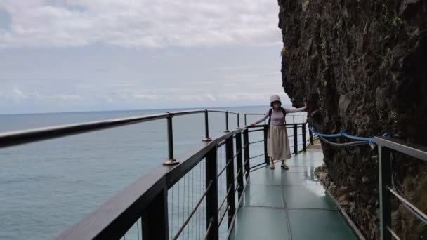 Hualien Tayvan Okyanus Çin Güzel Mavi Deniz Gür Dağ Granit — Stok video