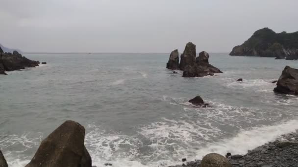 Puerto Pesquero Lugar Escénico Misterioso Puerto Pesquero Fanniaolin Yilan Taiwán — Vídeos de Stock