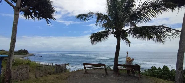 Der Cape Coffee Taitung Mit Blick Auf Die Wunderschöne Küste — Stockfoto