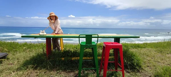 Dulan Sea Viewing Platform Taitung Cieszyć Się Piękną Linią Brzegową — Zdjęcie stockowe