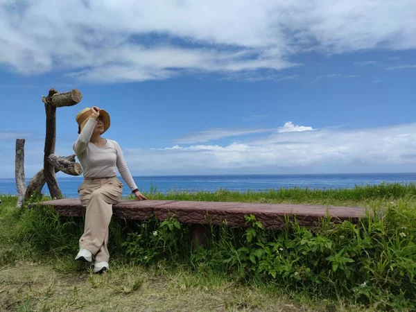 位于台东的独兰海观景台 欣赏台东美丽的海岸线 — 图库照片