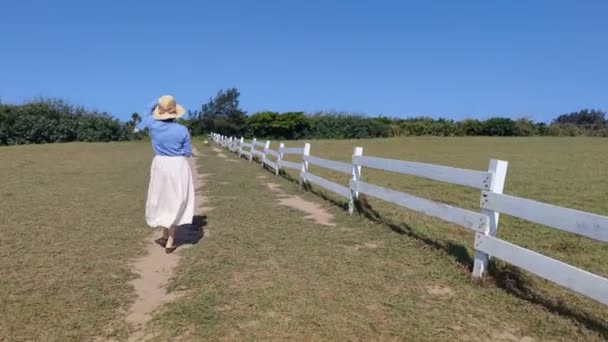 Single Aziatische Meisje Hebben Plezier Longpan Park Kenting Taiwa — Stockvideo