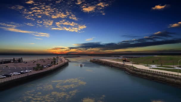 Die Schöne Aussicht Auf Den Yongan Fischereihafen Taoyuan City Taiwan — Stockvideo