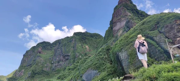 Nanya Strange Rocks, New Taipei City - Jul 27, 2022 : Strange rocks and rocks stretching hundreds of meters, can be said to be Bamboo Shoot Rock, Ice Cream Rock, Sea Dog Rock, etc. in the Natural Geology Classroom, Xinshi, Taiwan
