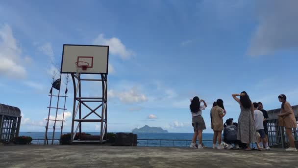 Daxi Daan Temple Basketbalveld Vooraan Yilan County Jul 2022 Daxi — Stockvideo