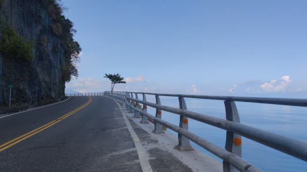 Suhua Highway Yilan Aug 2022 Chingshui Ocean Cliffs Highest Coastal — ストック動画