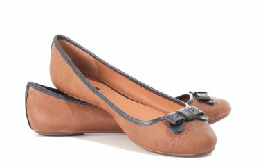 kadınlar üzerinde beyaz izole ayakkabı deri