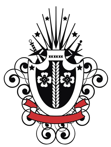 Emblem with flowers — Stock Photo, Image