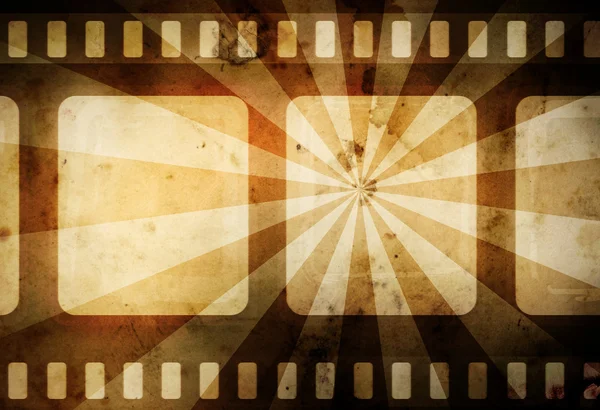 Warm vintage film background with dark border and rays — Stock Photo, Image