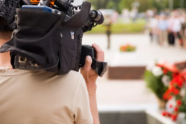 Televizní reportáž — Stock fotografie