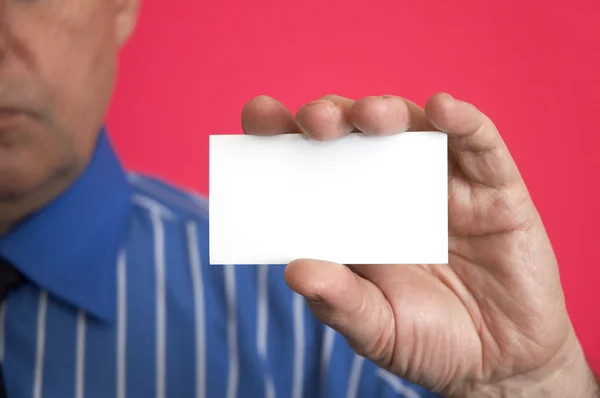 Man with business card — Stock Photo, Image