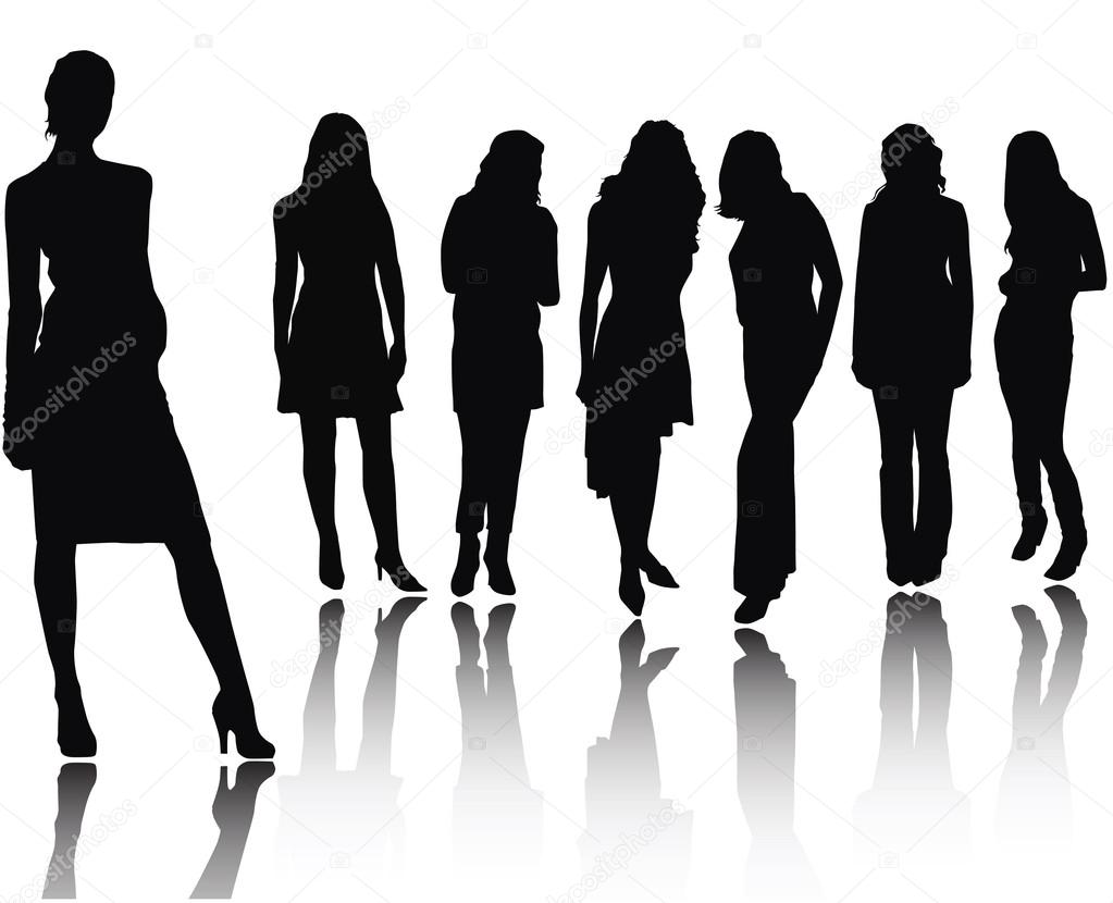 Woman silhouettes .