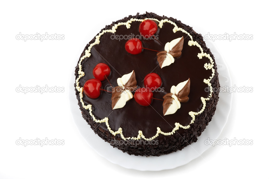 sweet pie with decorated cherry