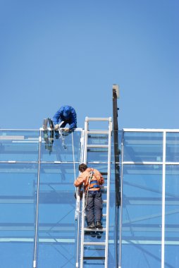 workers on height clipart