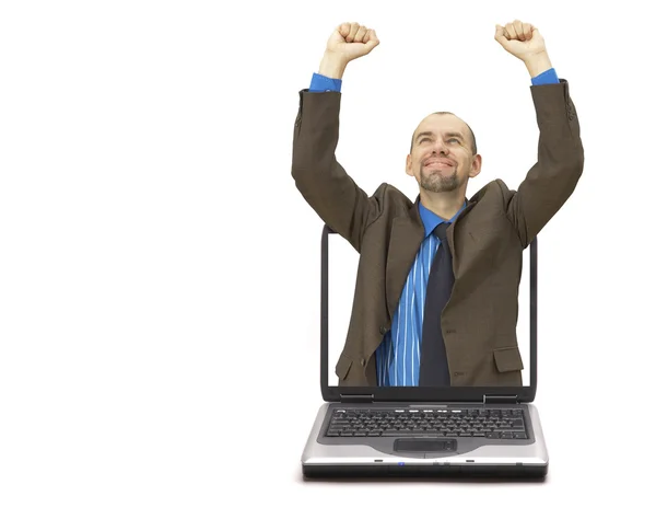 Happy businessman (with space for your text) — Stock Photo, Image