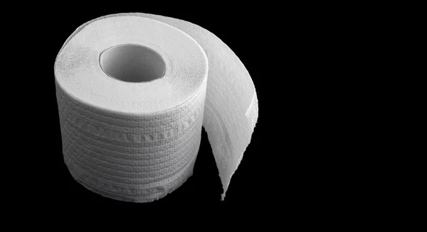 Toilet paper on the black background — Stock Photo, Image