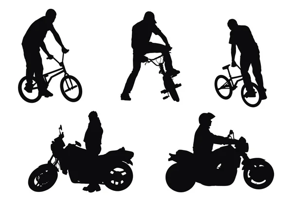 自転車対オートバイ — ストック写真