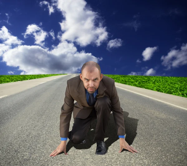 Businessman on the start — Stock Photo, Image