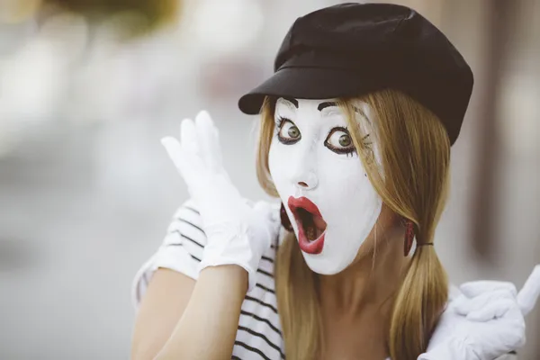 Жіночий mime — стокове фото