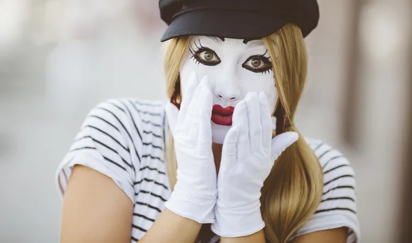 Female Mime — Stock Photo, Image