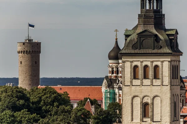 Tall Hermann Tower and Churches — Stock Photo, Image