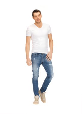 Handsome man in white shirt clipart