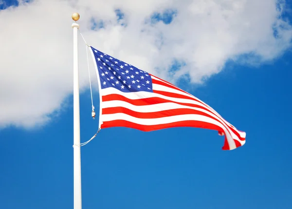American flag flying in the wind — Stock Photo, Image