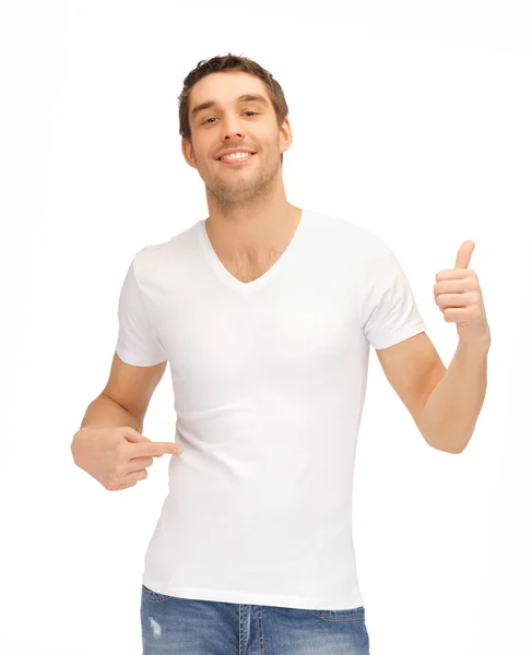 Handsome man in white shirt Stock Photo