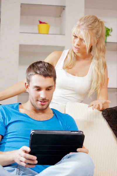 Couple with tablet PC — Stock Photo, Image