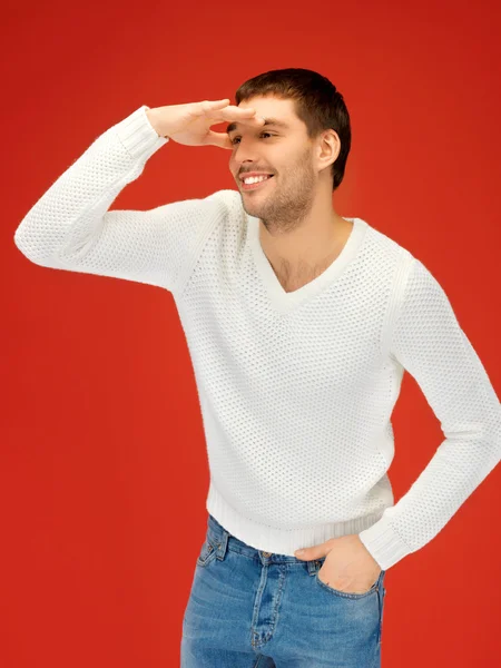 Bonito homem em camisola quente — Fotografia de Stock