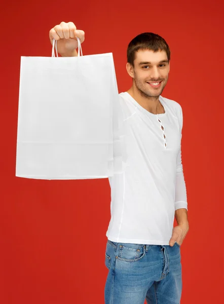 Uomo con shopping bags — Foto Stock