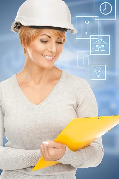 Contractor in helmet — Stock Photo, Image