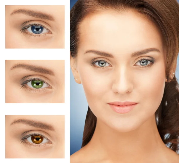 目の異なる色を持つ女性 — ストック写真
