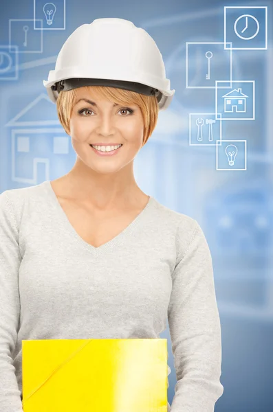 Contractor in helmet — Stock Photo, Image