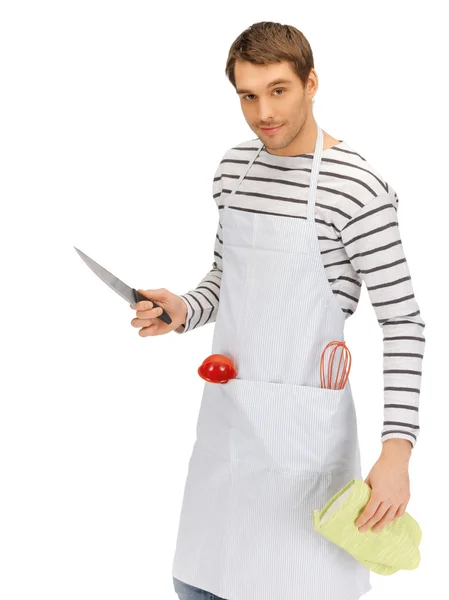 Handsome man with knife — Stock Photo, Image