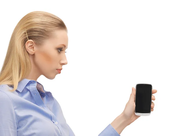 Woman with cell phone — Stock Photo, Image