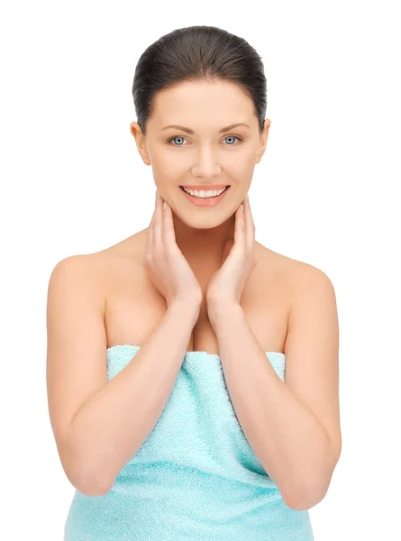 Beautiful woman in towel — Stock Photo, Image