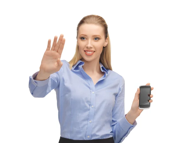 Woman with cell phone — Stock Photo, Image