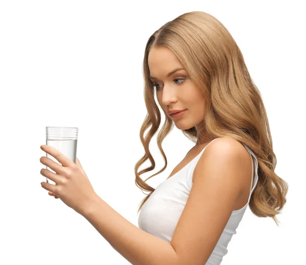 Mujer con vaso de agua —  Fotos de Stock