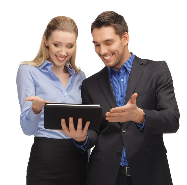 Man en vrouw met tablet pc — Stockfoto