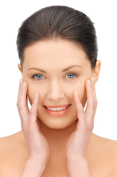 Face and hands of beautiful woman Stock Image