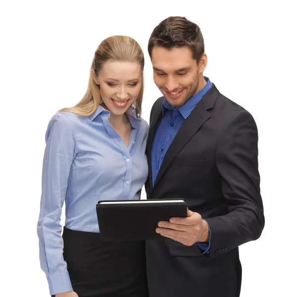 Uomo e donna con tablet pc — Foto Stock