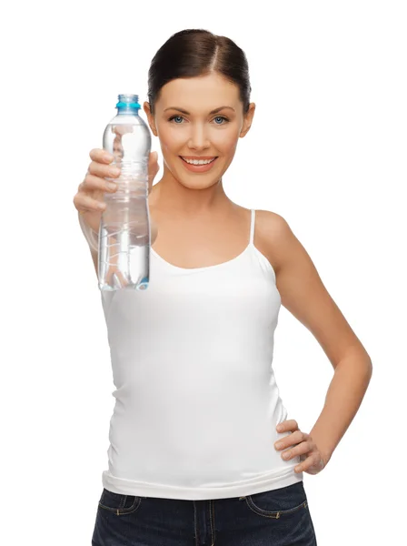 Nő a palackozott víz — Stock Fotó
