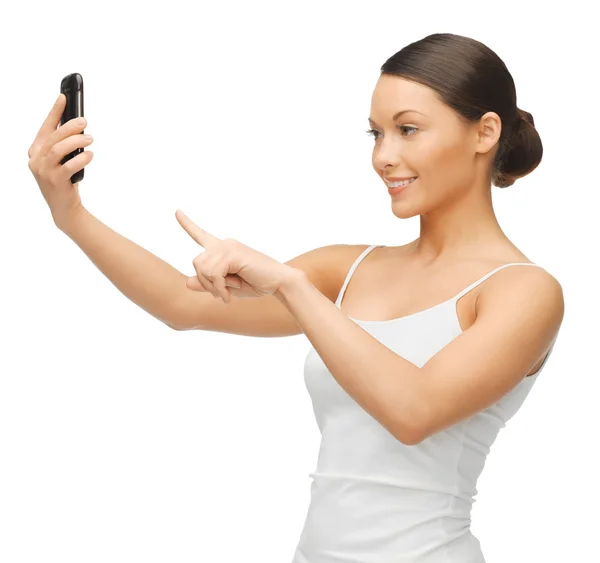 Vrouw met smartphone — Stockfoto