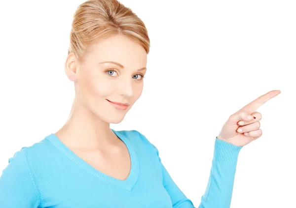 Businesswoman pointing her finger — Stock Photo, Image