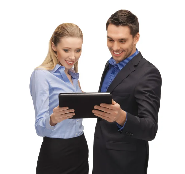 Uomo e donna con tablet pc — Foto Stock
