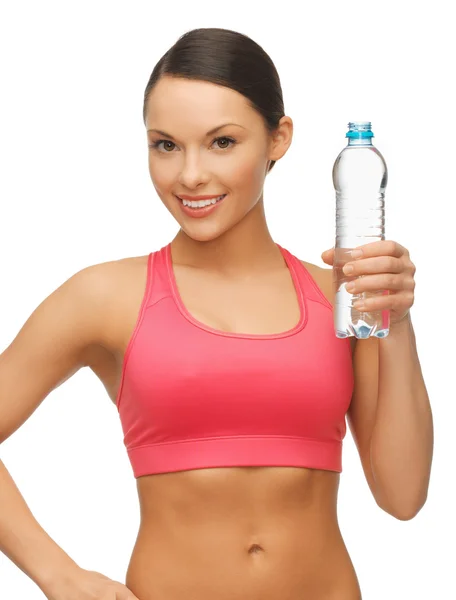 Nő a palackozott víz — Stock Fotó