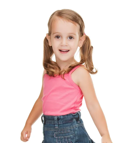 Litle meisje in casual kleding — Stockfoto