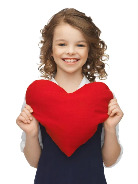 Girl with big heart Stock Picture
