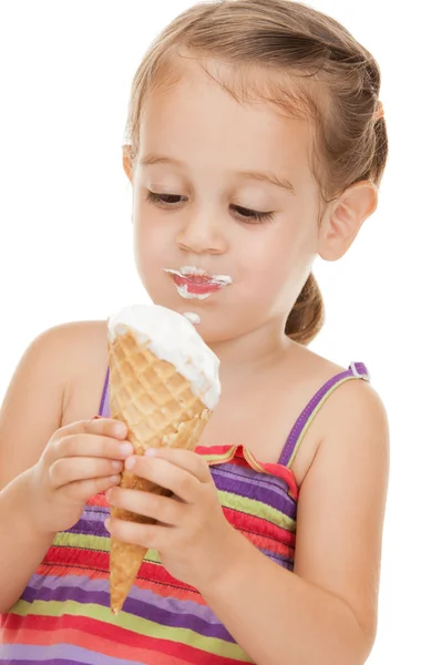 Litle girl with ice cream Stock Image